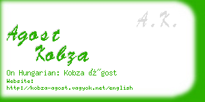 agost kobza business card